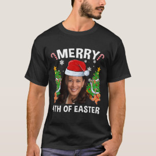 Camiseta Funny Kamala Harris Natal Santa Hat Feliz 4