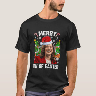 Camiseta Funny Kamala Harris Natal Santa Hat Feliz 4