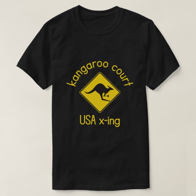 Camiseta Funny Kangaroo Court USA Atravessando Xing ULTRA M (Frente do Design)
