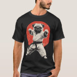 Camiseta Funny Karate Pug Black Belt Martial Arts Dog<br><div class="desc">Show off your fighting spirit with this awesome Karate Pug t-shirt. The artwork features a highly detailed, black and white illustration of a cute pug dog wearing a martial arts uniform and striking a fierce pose. It is the perfect gift for black belt instructors, MMA fighters, dog lovers, and anyone...</div>