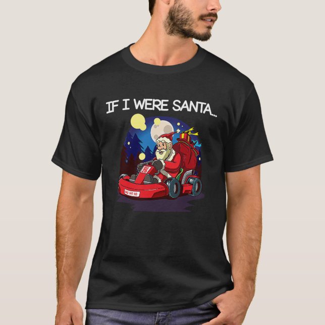 Camiseta Funny Karting Go Kart Santa Claus Racing (Frente)
