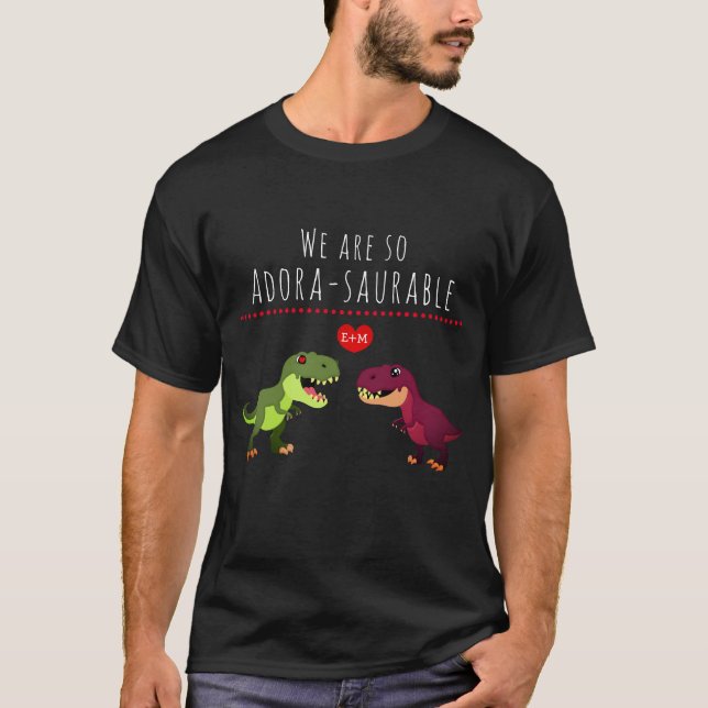 Camiseta Funny Kawaii Dinossaur Pun Novo Casal Corresponden (Frente)