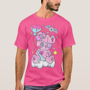 Camiseta Funny Kawaii Pastel Gótico Bonito Urso Cêmulo Anim