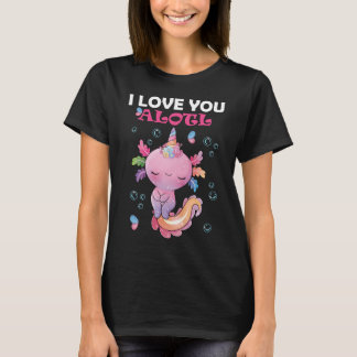 Camiseta Funny kawaii pink axolotl valentine