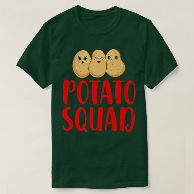 Camiseta Funny Kawaii Potato Squad Vegan Vegetarian Team Pr (Frente do Design)