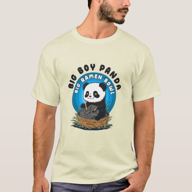 Camiseta Funny Kawaii Ramen Panda (Frente)