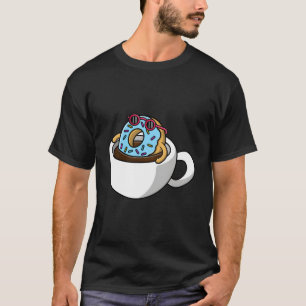 Camiseta Funny Kawaii Rosquinha Café Lover Foodie Comida