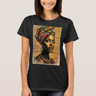 Camiseta Funny Kente Clohead Enrola Mulheres Africanas Amer