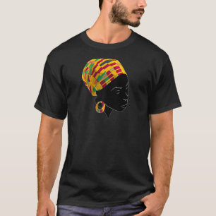 Camiseta Funny Kente Cloth Cabeça De Quebra Para O W Africa
