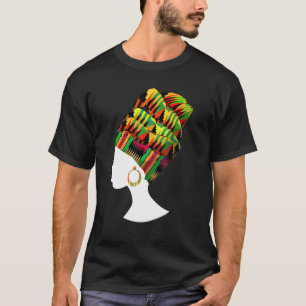 Camiseta Funny Kente Cloth Head Wrap Gift Para A América Af
