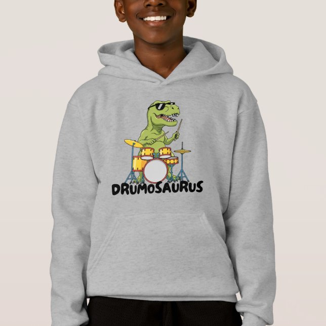 Camiseta Funny Kid Drummer - Prehistoric Animal  (Frente)