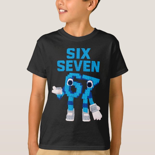 Camiseta Funny Kid Meme Six Seven 6 7 Italian Brainrot Bruh (Frente)
