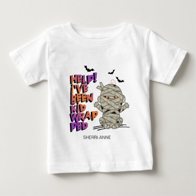Camiseta Funny Kidwrapped Mummy Baby Orange ID683 (Frente)
