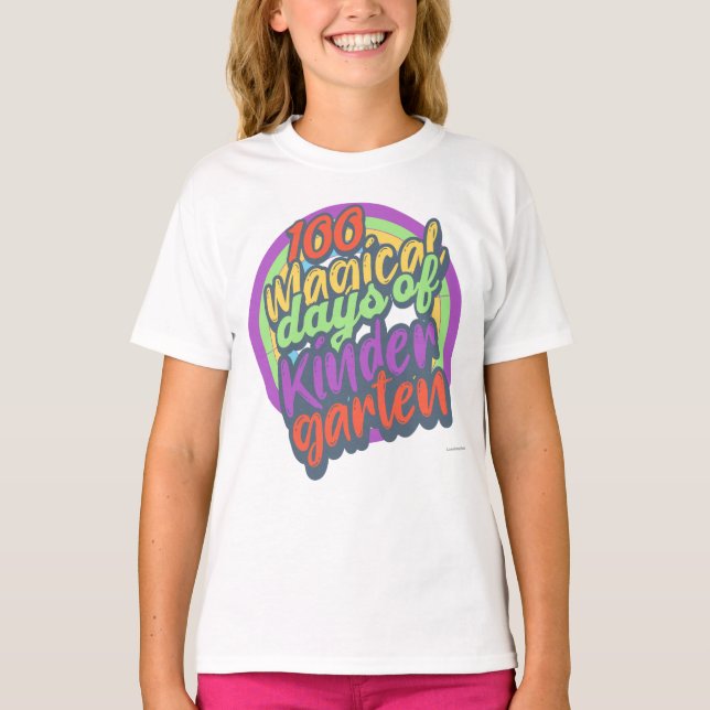 Camiseta Funny Kindergarten 100th Day Sparkle Teacher Class (Frente)