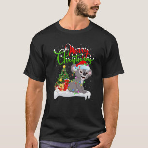 Camiseta Funny Koala Amante de os animais Xmas Lighting Koa