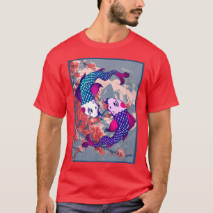Camiseta Funny Koi Fish Chersom Fllower Samurai Fuji