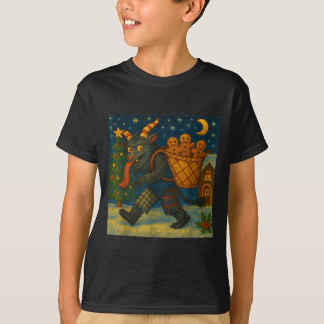 Camiseta Funny Krampus Gingerbread Night Festive Creepy Hol (Frente)