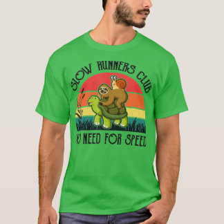 Camiseta Funny Lazy Sloth Snail Riding Turtle Slow Runners