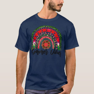 Camiseta Funny Lepard Sunflower Watermelle Boho Rainbow Su