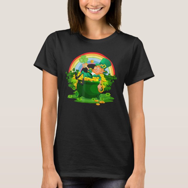 Camiseta Funny Leprechaun Boys Girls Men Women St. Patty's  (Frente)