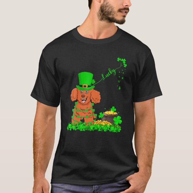 Camiseta Funny Leprechaun Hat Lucky Toy Poodle Rua De Cacho (Frente)