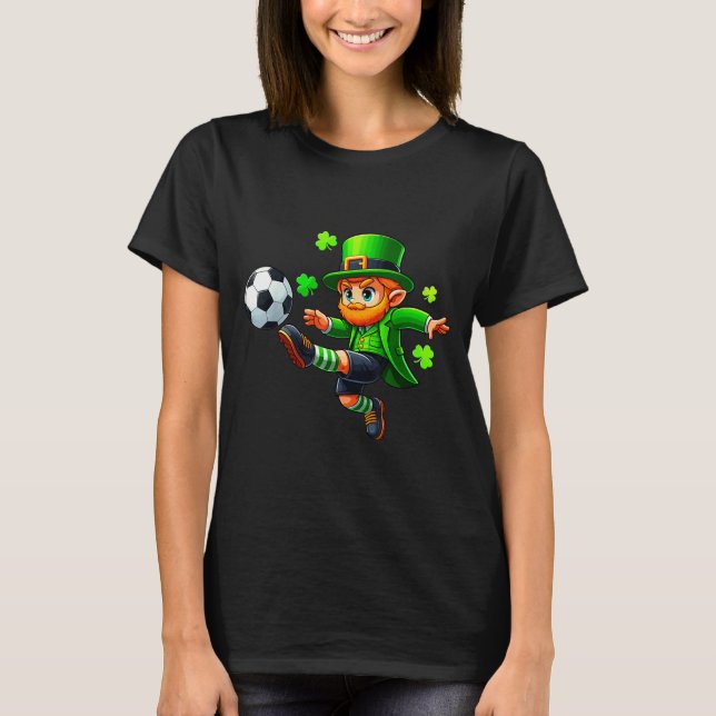 Camiseta Funny Leprechaun Irish Soccer St Patricks Men Boy  (Frente)