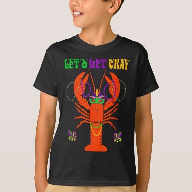 Camiseta Funny Lets Get Cray Crawfish - New Orleans Funny M (Frente)