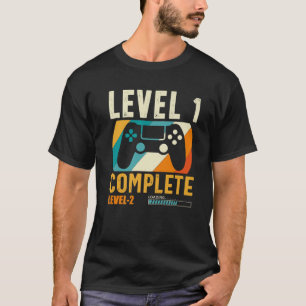 Camiseta Funny Level 1 Complete Vintage Retro 1St Wedding A