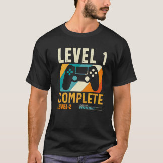 Camiseta Funny Level 1 Complete Vintage Retro 1St Wedding A
