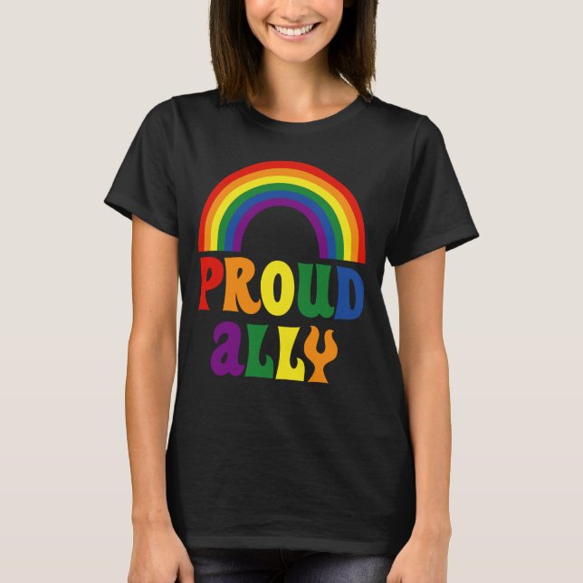 Camiseta Funny LGBT Rainbow Pride Proud Ally Gift (Frente)