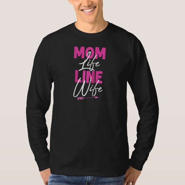 Camiseta Funny Lineman Esposa Lineman Lover Mulheres Mãe Li (Frente)