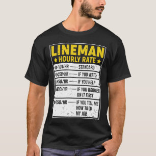 Camiseta Funny Lineman Gift Lineman Dando A Mão De Obra