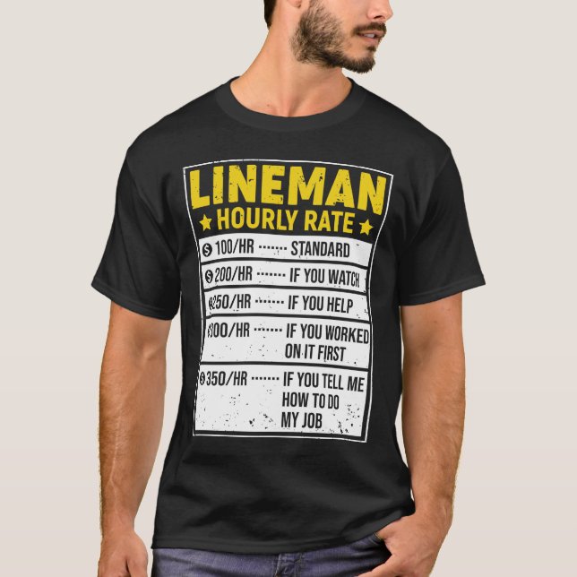 Camiseta Funny Lineman Gift Lineman Dando A Mão De Obra (Frente)