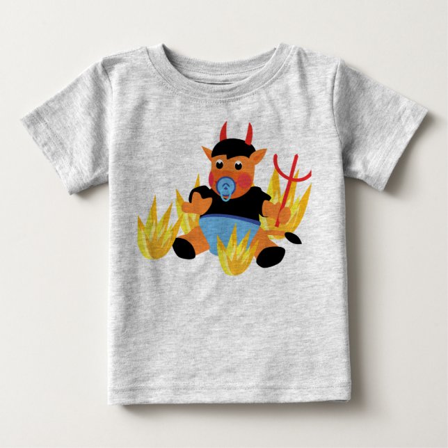 Camiseta Funny Little Devil Baby - Vermelho Fofo (Frente)