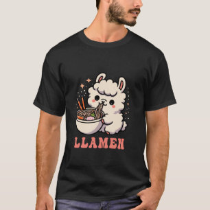Camiseta Funny Llama Llamen Ramen Noodles Anime Japonês Ka