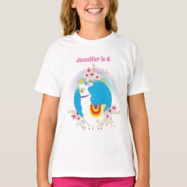 Camiseta Funny Llama Unicorn Alpaca Kawaii Cute Add Name