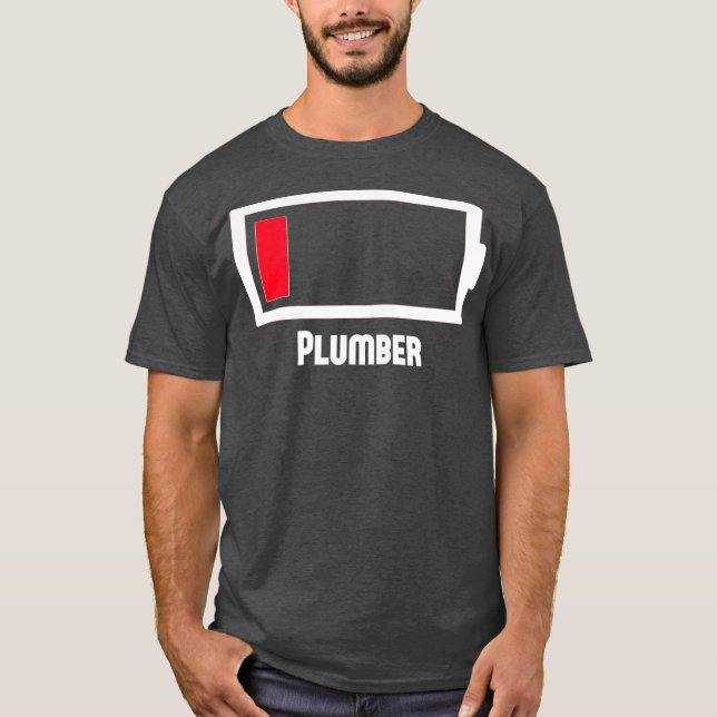 Camiseta Funny Low Battery Occupation Job Work Plumber (Frente)