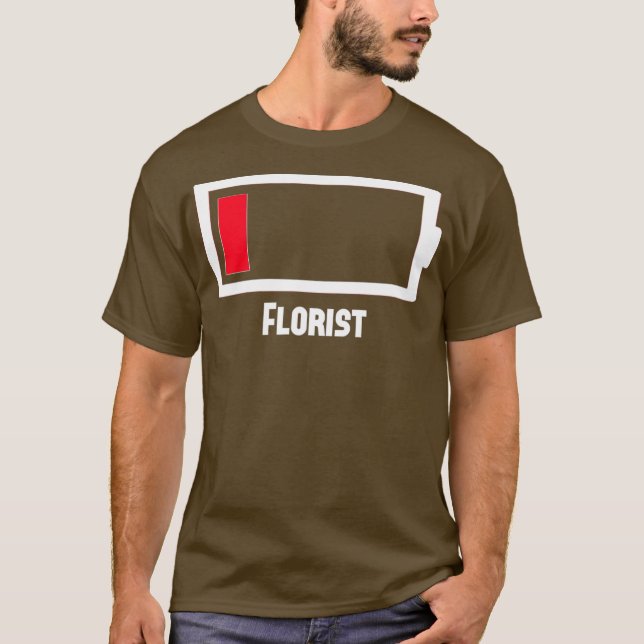 Camiseta Funny Low Battery Occupation Work Florist (Frente)