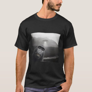 Camiseta Funny Macaque Macaco Selfie Alienígena Ufo Selfi