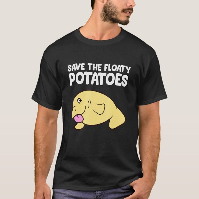 Camiseta Funny Manatee Salve Batatas Flutuantes Manato De C (Frente)