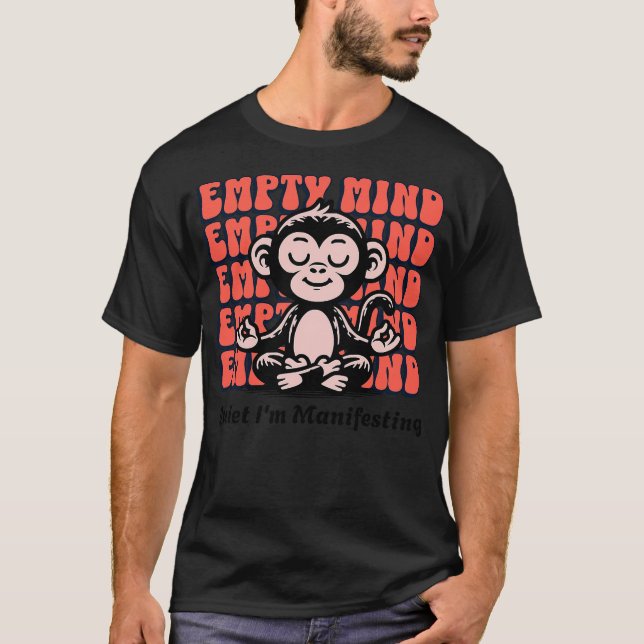 Camiseta Funny Manifesting Monkey, Beginner Yoga Meditation (Frente)