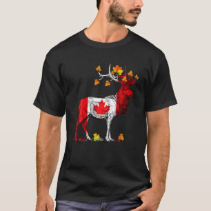 Camiseta Funny Maple Deixa Moose Canadense Flag Prie Love