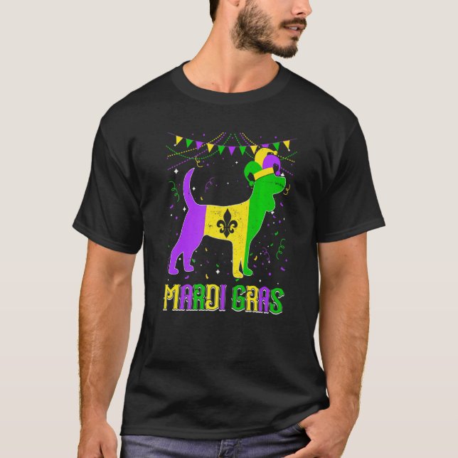 Camiseta Funny Mardi Gras Beagle Dog Dad Mom Mardi Gras Pre (Frente)