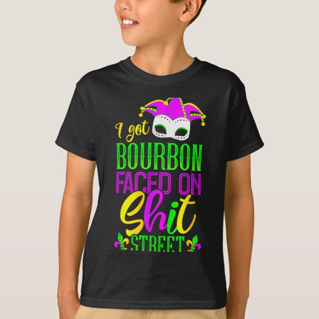 Camiseta Funny Mardi Gras Bourbon Street , New Orleans Drin (Frente)