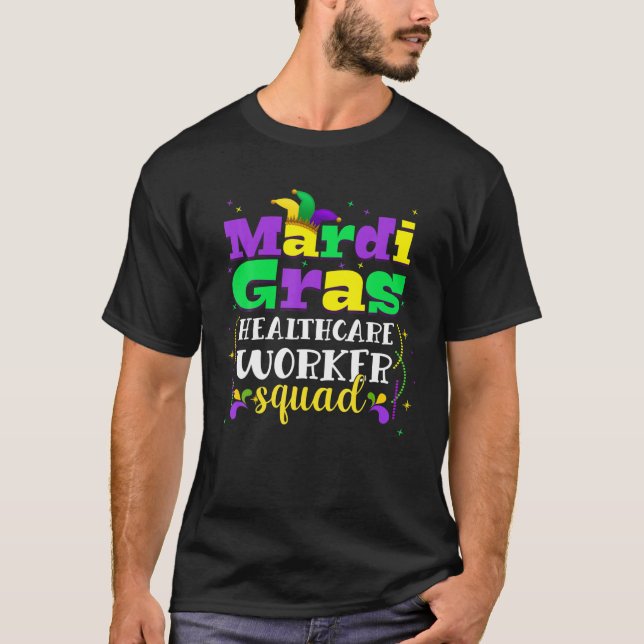 Camiseta Funny Mardi Gras Carnival Outfit Healthcare Worker (Frente)