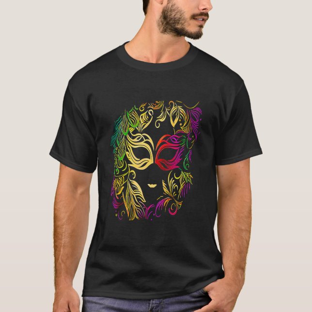 Camiseta Funny Mardi Gras Carnival parade with beads party  (Frente)