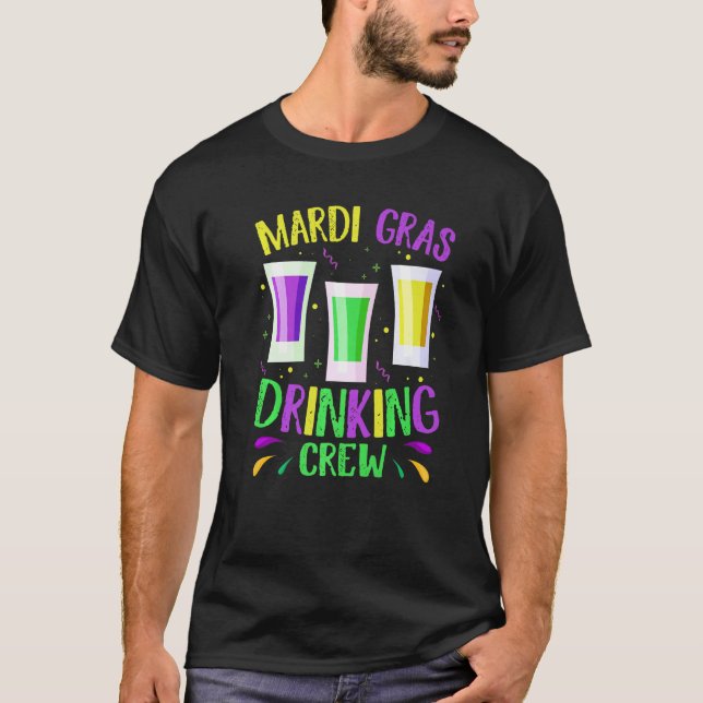 Camiseta Funny Mardi Gras Drinking Crew Carnival Fat Tuesda (Frente)