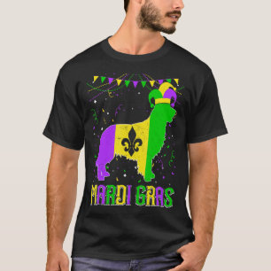 Camiseta Funny Mardi Gras Golden Retriever Cachorro Pai Mãe