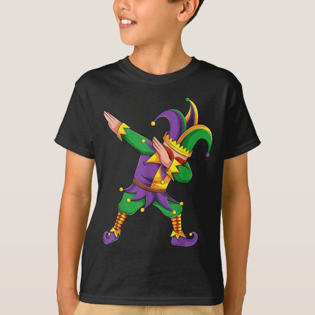 Camiseta Funny Mardi Gras Outfit Dabbing Jester New Orleans (Frente)