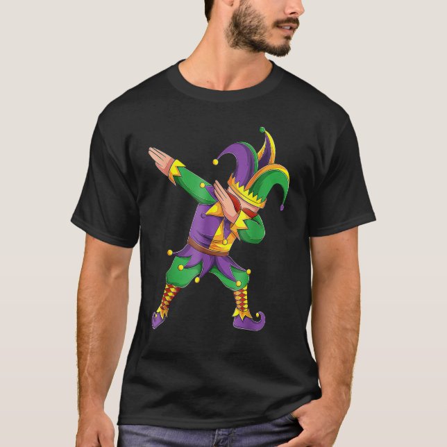 Camiseta Funny Mardi Gras Outfit Dabbing Jester New Orleans (Frente)